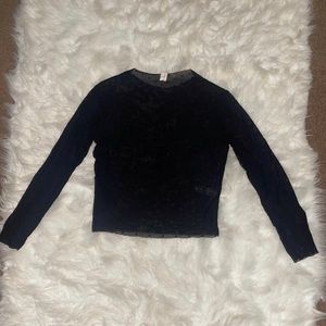 Black Polka Dot Mesh Shirt